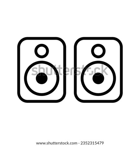  speaker double line icon vector design template and ilustration with editable stroke