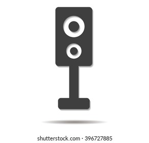 speaker double shadow icon vector