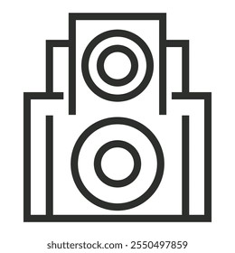 Icono de contorno de trazo editable del altavoz aislado en Ilustración vectorial plana de fondo blanco