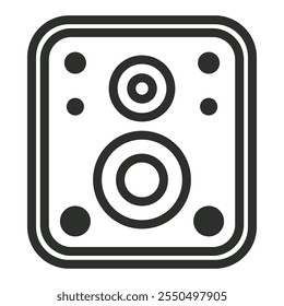 Icono de contorno de trazo editable del altavoz aislado en Ilustración vectorial plana de fondo blanco
