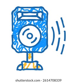 speaker electronic device doodle icon sketch vector. speaker electronic device sign. isolated symbol illustration