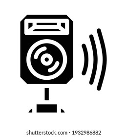 speaker electronic device glyph icon vector. speaker electronic device sign. isolated contour symbol black illustration