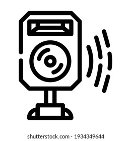speaker electronic device line icon vector. speaker electronic device sign. isolated contour symbol black illustration