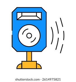 speaker electronic device line icon vector. speaker electronic device sign. isolated symbol illustration