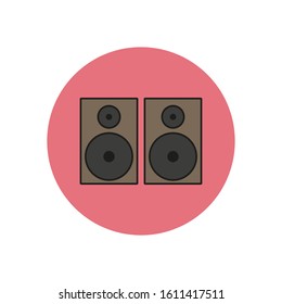 speaker face vector icon with simple shapes