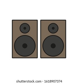 speaker face vector icon with simple shapes