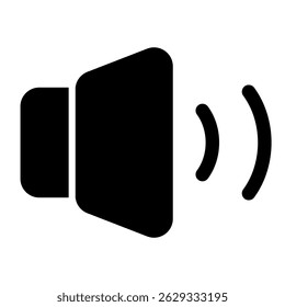 Speaker Fill Icon. Black and White Sound Audio Symbol