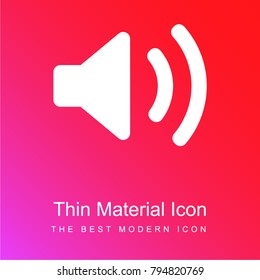Speaker filled audio tool red and pink gradient material white icon minimal design