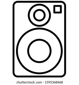 Speaker flat black and white vector icon 