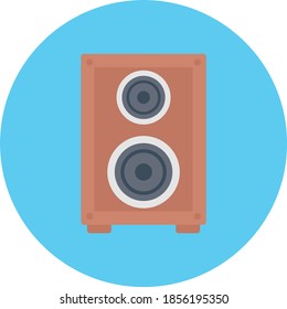 speaker flat circle with shadow icon