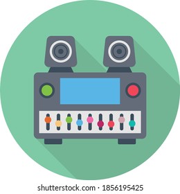 speaker flat circle with shadow icon