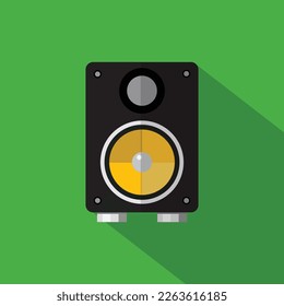 Speaker Flat Design Icon Vector isolated on green background 