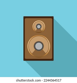 Speaker flat icon.  on Blue Background with Copy Space for Banner,Poster,Flyer, Marketing,Shopping Online,Business. Vector Illustration