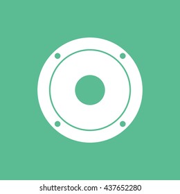 Speaker Flat Icon On Green Background