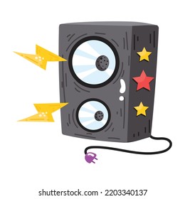 A speaker flat sticker icon