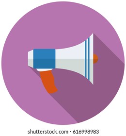 speaker in flat style icon with shadow. Vector illustration.