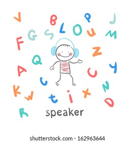 speaker flies between letters