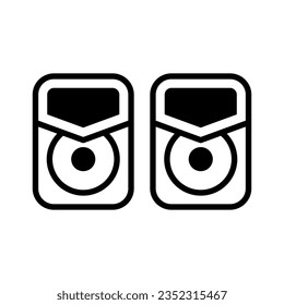 speaker gaming double  line icon vector design template and ilustration with editable stroke