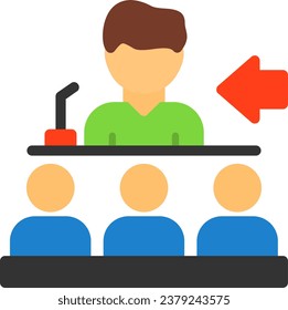 Speaker giving a speech Flat Vector Icon