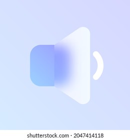speaker glass morphism trendy style icon. quiet speaker color vector icon with blur, transparent glass and purple gradient. for web and ui design, mobile apps and promo business polygraphy