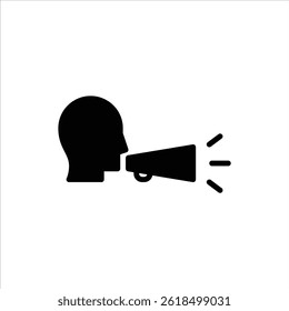 speaker glyph icon. announcement solid illustratio
