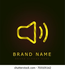 Speaker golden metallic logo
