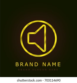 Speaker golden metallic logo