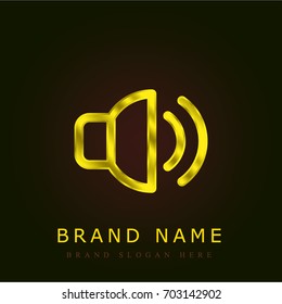Speaker golden metallic logo