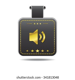 Speaker Golden Vector Icon Design
