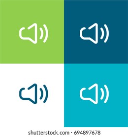 Speaker green and blue material color minimal icon or logo design