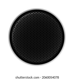 Speaker grid on white background. Grid on dark background with shadows and highlights. Vector illustration.