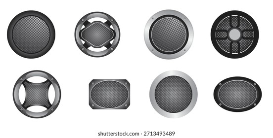 Conjunto de Vector de parrilla de altavoz ilustración