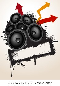 speaker grunge vector art
