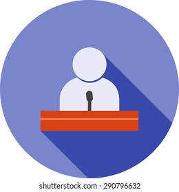 Speaker, guest, lecture, speech icon vector image. Can also be used for education, academics and science. Suitable for use on web apps, mobile apps and print media.
