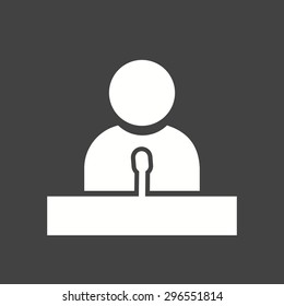 Speaker, guest, lecture, speech icon vector image. Can also be used for education, academics and science. Suitable for use on web apps, mobile apps and print media.