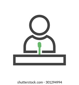 Speaker, guest, lecture, speech icon vector image. Can also be used for education, academics and science. Suitable for use on web apps, mobile apps, and print media.