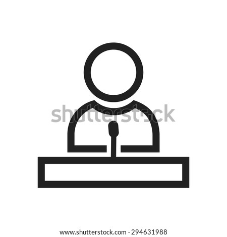 Speaker, guest, lecture, speech icon vector image. Can also be used for education, academics and science. Suitable for use on web apps, mobile apps, and print media.