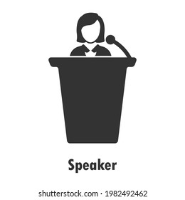 speaker, guest lecturer icon design vector