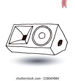  speaker, hand drawn illustration.Vector
