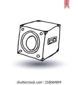  speaker, hand drawn illustration.Vector