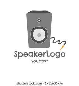 speaker hand drawn logo design. funny icon