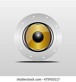 Speaker has a circular motion On a white background , vector illustration .