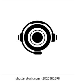 Lautsprecher-Kopfhörer-Logo-Design, Vektorsymbol
