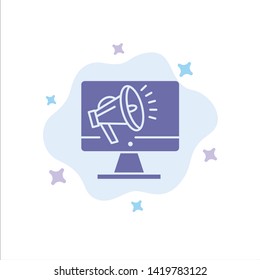 Speaker, High Volume, Loudspeaker, Speaker, Voice Blue Icon on Abstract Cloud Background