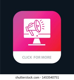 Speaker, High Volume, Loudspeaker, Speaker, Voice Mobile App Button. Android and IOS Glyph Version