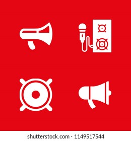 speaker icon. 4 speaker vectors with speaker and megaphone icons for web and mobile app