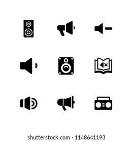speaker icon. 9 speaker vectors with megaphone, speaker, boombox and volume icons for web and mobile app