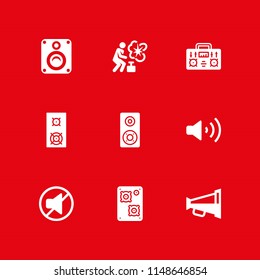 speaker icon. 9 speaker vectors with mute, volume, speaker and radio icons for web and mobile app