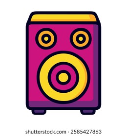 A speaker icon about rock and roll sound
