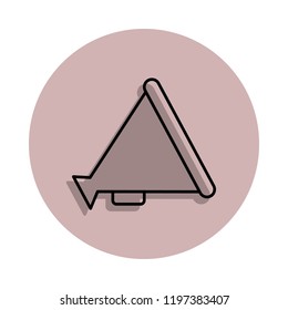 speaker icon in badge style. One of Media, Press collection icon can be used for UI, UX